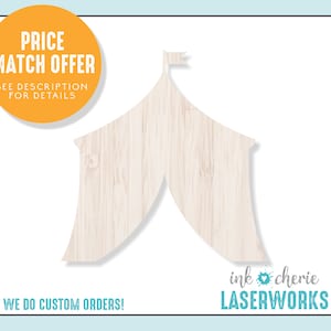 Tent Circus - Laser Cut Out Unfinished Wood Craft Shape CRC8 Tent Circus - Laser Cut Out Unfinished Wood Craft Shape CRC8