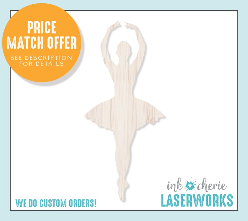 Dance Wall Decor DIY Crafting Shape Wood Laser Cut Shapes Ballerina Cutout Craft Blank Ballerina Wood Shape Wooden Ballet Dancer Shape