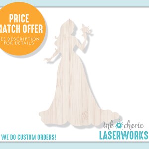 Birch Wood Princess Shape Cutout: DIY Crafting Shape