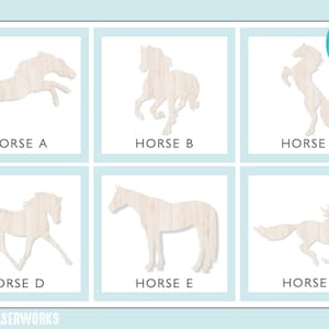 Birch Wood Horse Cutout Shapes: DIY Craft Collection