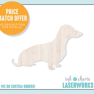 Wooden Dachshund Cutout: DIY Crafting Shape, Paintable Birch Wood