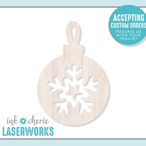 Birch Wood Ornament Cutout: Snowflake Laser Cut Craft Shape