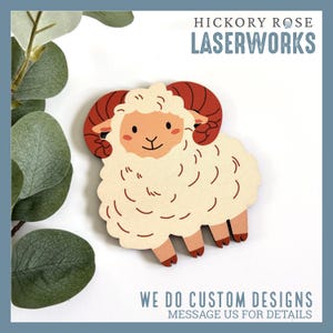 UV Printed Wooden Sheep Cutout: Farm Animal DIY Craft Piece, Barnyard Themed Crafts, DIY Wreath Pieces