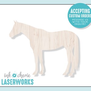 Birch Wood Horse Cutout: Laser Cut Craft Shape