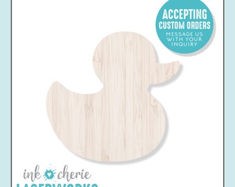 Laser Cut Wood Duck Shape: Birch Craft Cutout