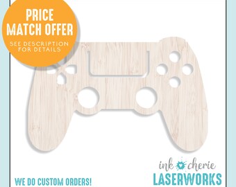 Wood Video Game Controller Cutout: Laser Cut Birch Craft Shape