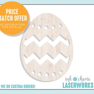 Laser Cut Birch Wood Easter Egg Shape: Craft Supply