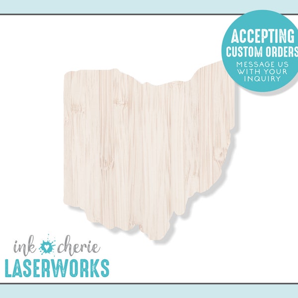 Wood Ohio Cutout, Wooden Craft Supplies, Wood Crafting Shapes, Laser Cut Ohio State Shape, Laser Cut Wood Shape for Crafting, Ohio Wall Art