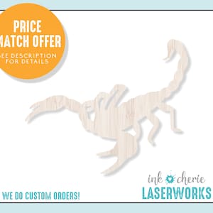 Wood Scorpion Cutout: Unfinished Birch, DIY Craft Shape