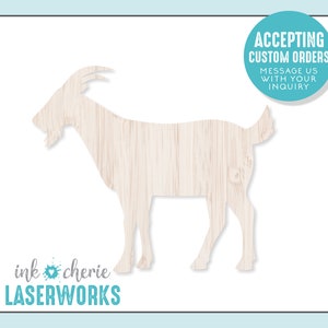 Goat Wood Cutout, Goat Crafting Shape, Farm Animal Cutout Shape for Crafts, Laser Cut Goat Shape, Paintable Farm Animal DIY Craft Shapes
