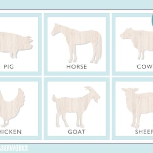 Farm Animal Cutout Shapes, Farm Animal Crafting Shapes, Farm Animal Cutout Collection, Barnyard Animals, Horse Cow Goat Sheep Pig Chicken