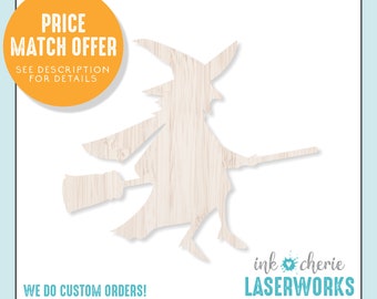 Birch Wood Witch Cutout: Halloween DIY Craft Shape