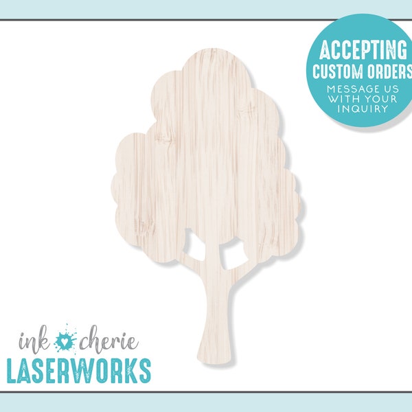 Wood Tree Cutout, Wooden Craft Supplies, Wood Crafting Shapes, Laser Cut Tree Shape, Laser Cut Wood Shape for Crafting, Tree Silhouette