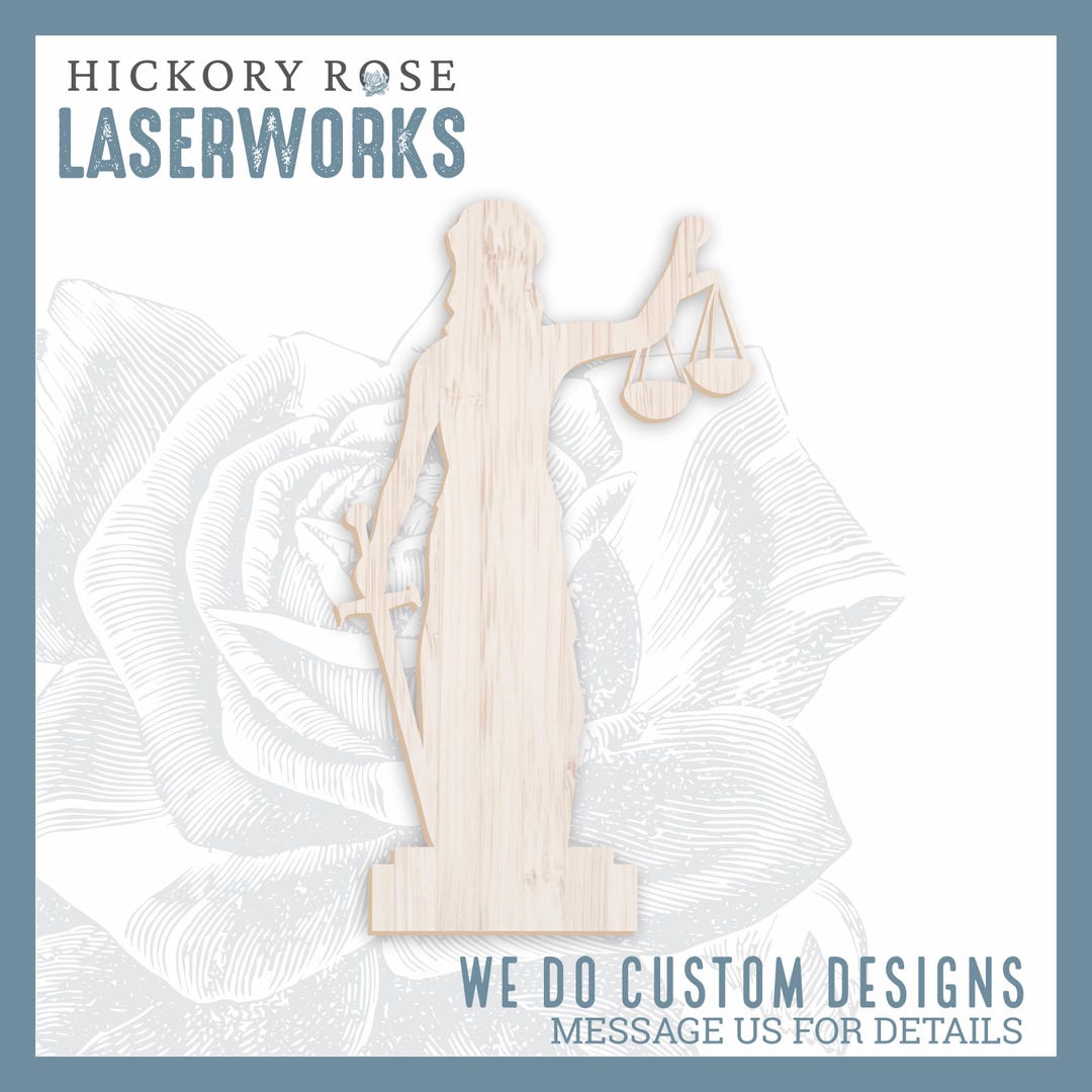 Justice Craft Wood Justice Statue Cutout, Wooden Craft Supplies, Wood Crafting Shapes ...