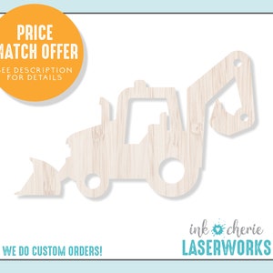 Birch Wood Construction Truck Cutout: DIY Craft Shape