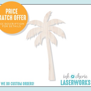 Palm Tree Wood Cutout: Birch Craft Shape, Tropical Decor