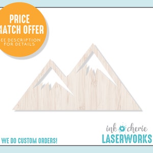 Birch Wood Mountain Cutout: Laser Cut Craft Shape