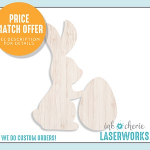 Birch Wood Easter Bunny Shape: Laser Cut Craft Supply