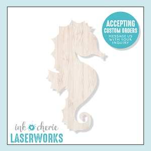 Wood Seahorse Cutout, Wooden Craft Supplies, Wood Crafting Shapes, Laser Cut Seahorse Shape, Laser Cut Wood Shape for Crafting, Silhouette