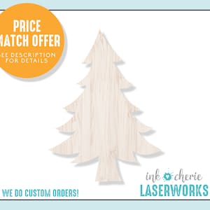 Laser Cut Birch Wood Tree Shape: Unfinished Craft Supply