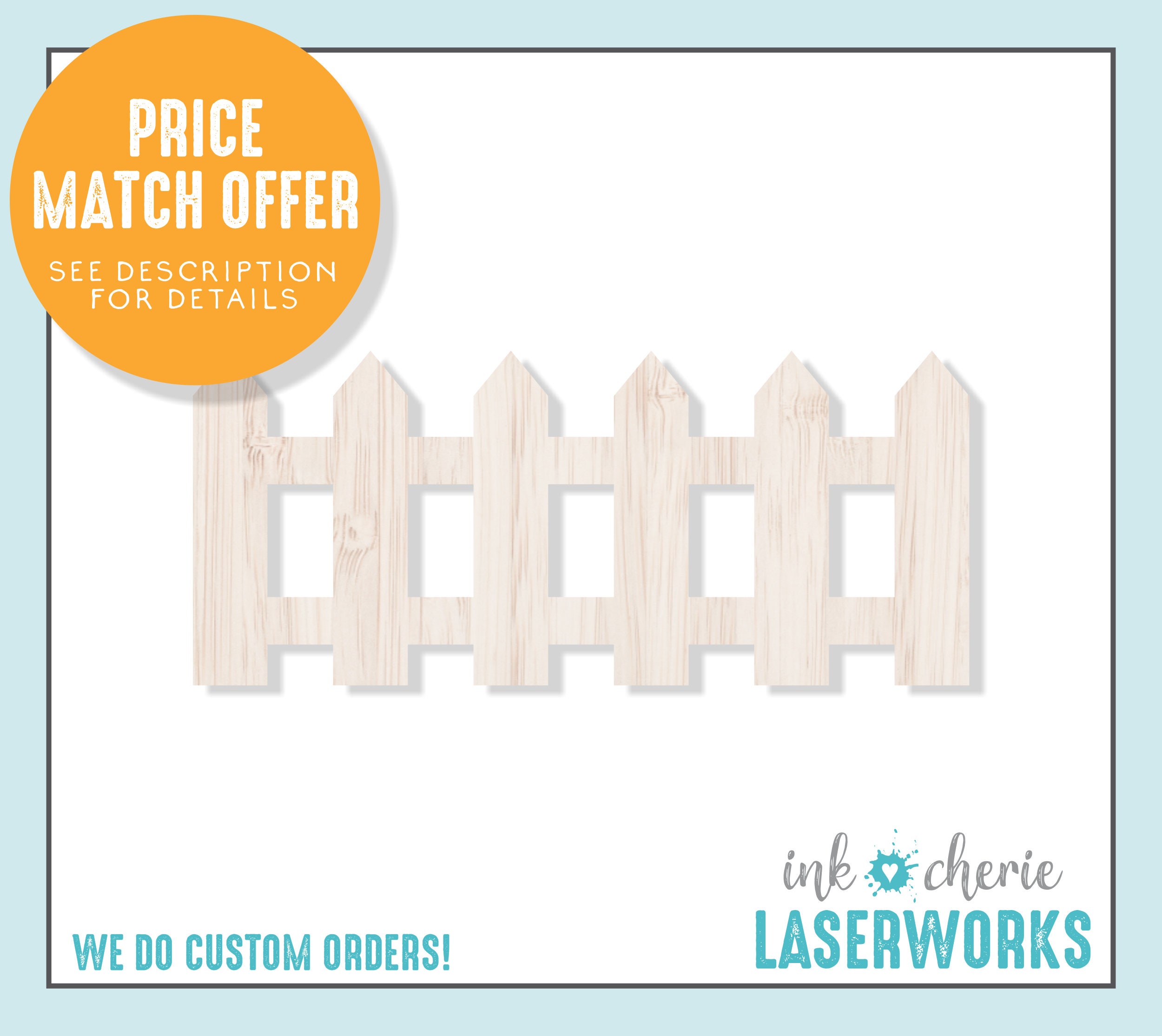 Birch Wood Picket Fence Cutout: Craft Shapes