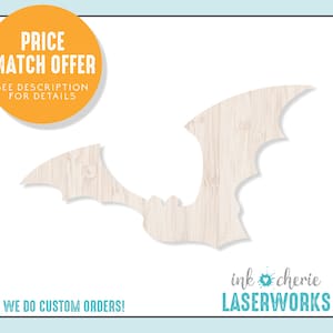 Birch Wood Bat Cutout: DIY Halloween Craft Shape