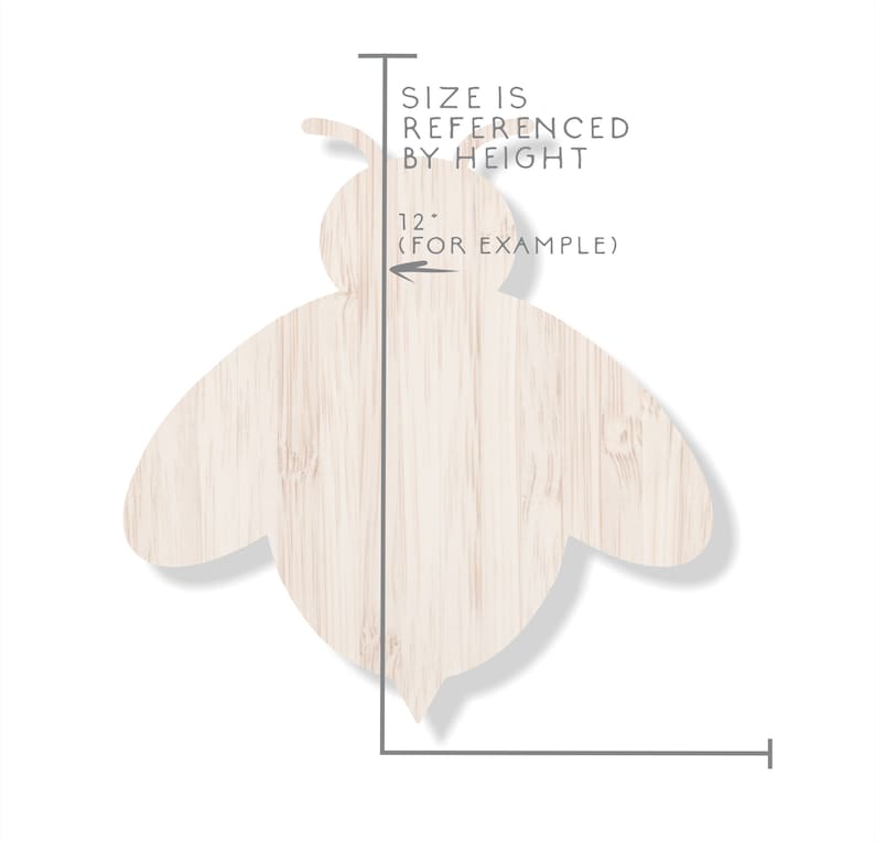Laser Cut Bumble Bee Shape Laser Cut Wood Shape for Crafting Bee Silhouette Wooden Craft Supplies Wood Bee Cutout Wood Crafting Shapes