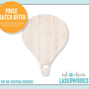 Birch Wood Hot Air Balloon Shape: DIY Craft Cutout