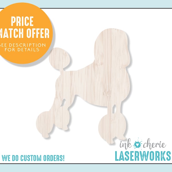 Poodle Dog Cutout, Standard Poodle Decor, Wood Dog Cutout Shape, Dog Breed Wood Cutout, Wooden Dogs, DIY Craft Shapes, Blank Wood Shapes