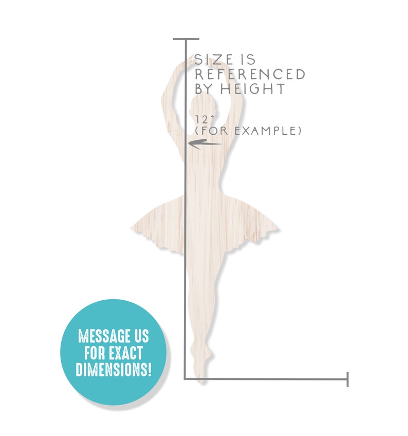 Dance Wall Decor DIY Crafting Shape Wood Laser Cut Shapes Ballerina Cutout Craft Blank Ballerina Wood Shape Wooden Ballet Dancer Shape