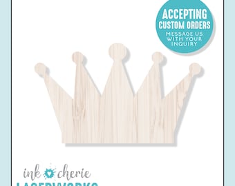 Wood Crown Shape, Wooden Craft Supplies, Wood Crafting Shapes, Laser Cut Crown Cutout, Laser Cut Wood Shapes for Crafting, Princess / Prince