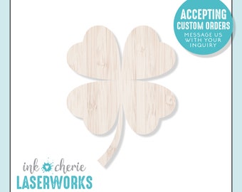 Birch Wood Shamrock Cutout: Laser Cut Clover Craft Shape