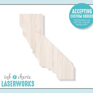 Birch Wood California Cutout: Laser Cut Craft Shape
