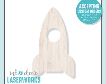 Laser Cut Wood Rocket Shape: Birch Craft Supplies