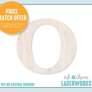 Wood Letter O: Unfinished Birch, DIY Craft Cutout
