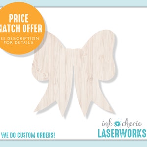 Wood Bow Cutout: 1/4&quot; Birch, DIY Craft Shape