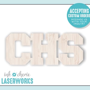 Laser Cut Wood Letters: 3-Letter Initials, Graduation Craft