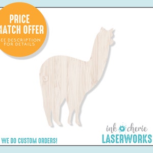 Birch Wood Alpaca Cutout: DIY Craft Shape
