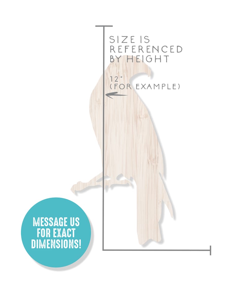 DIY Paintable Wooden Shapes Falcon Cutout Shape Wood Craft Shapes Blank Wood Falcon Shape Wood Perched Bird Shape Bird Wall Art