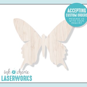 Wood Butterfly Cutout, Wooden Craft Supplies, Wood Crafting Shapes, Laser Cut Butterfly Shape, Laser Cut Wood Shape for Crafting Girls Craft