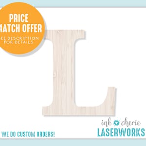Wood Letter L: Unfinished Birch, DIY Craft Cutout