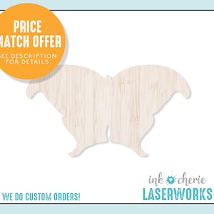 Wooden Butterfly Cutout: Unfinished Birch Wood Craft Shape