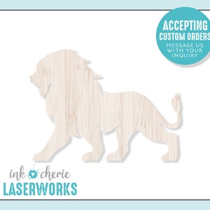 Laser Cut Birch Wood Lion Shape: DIY Crafting