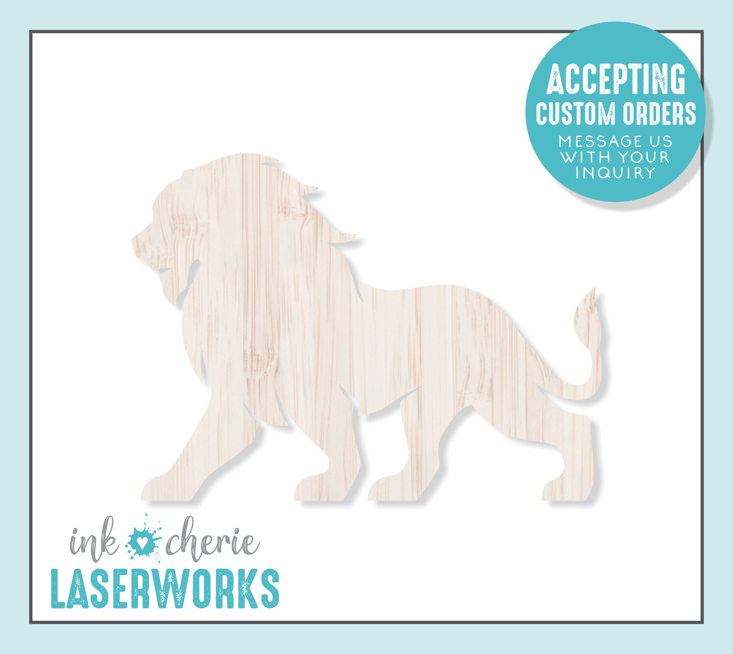 Cat Lion - Laser Cut Out Unfinished Wood Craft Shape CAT20