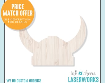 Laser Cut Viking Helmet Shape: Birch Wood Craft Supplies