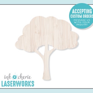 Laser Cut Birch Wood Tree Shape: Unfinished Craft Supply