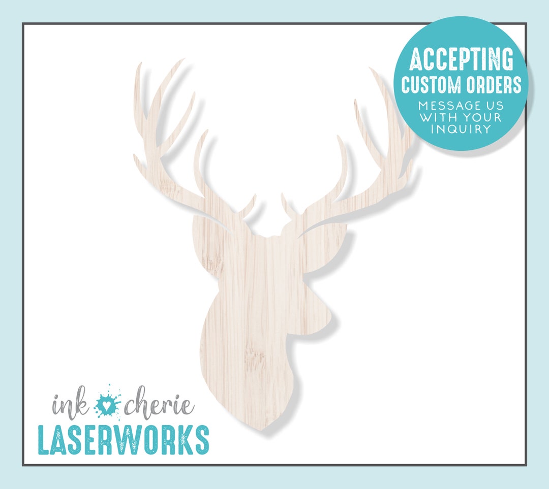 Wood Deer Cutout, Wooden Craft Supplies, Wood Crafting Shapes, Laser