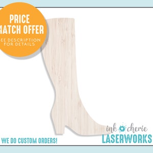 Wood Shoe Cutout: Laser Cut Birch Craft Shape