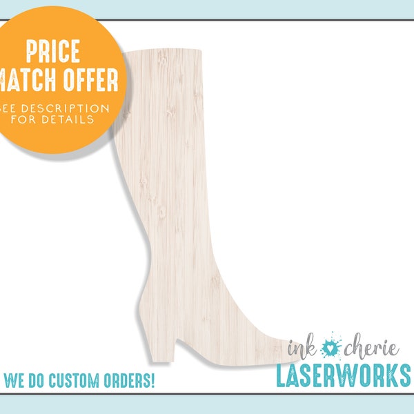 Wood Shoe Cutout, Wooden Craft Supplies, Wood Crafting Shapes, Laser Cut Boot Shape, Laser Cut Wood Shape for Crafting