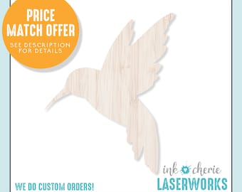 Hummingbird Wood Shape: DIY Craft, Paintable Birch Cutout